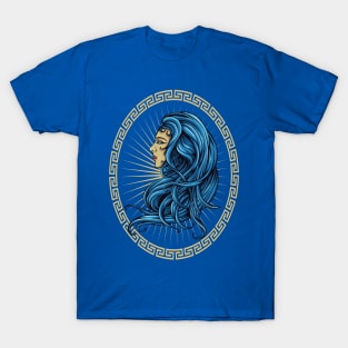 Lady In Blue Oriental, Mega Design T-Shirt